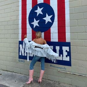 Bridal “hitched” fringe leather jacket